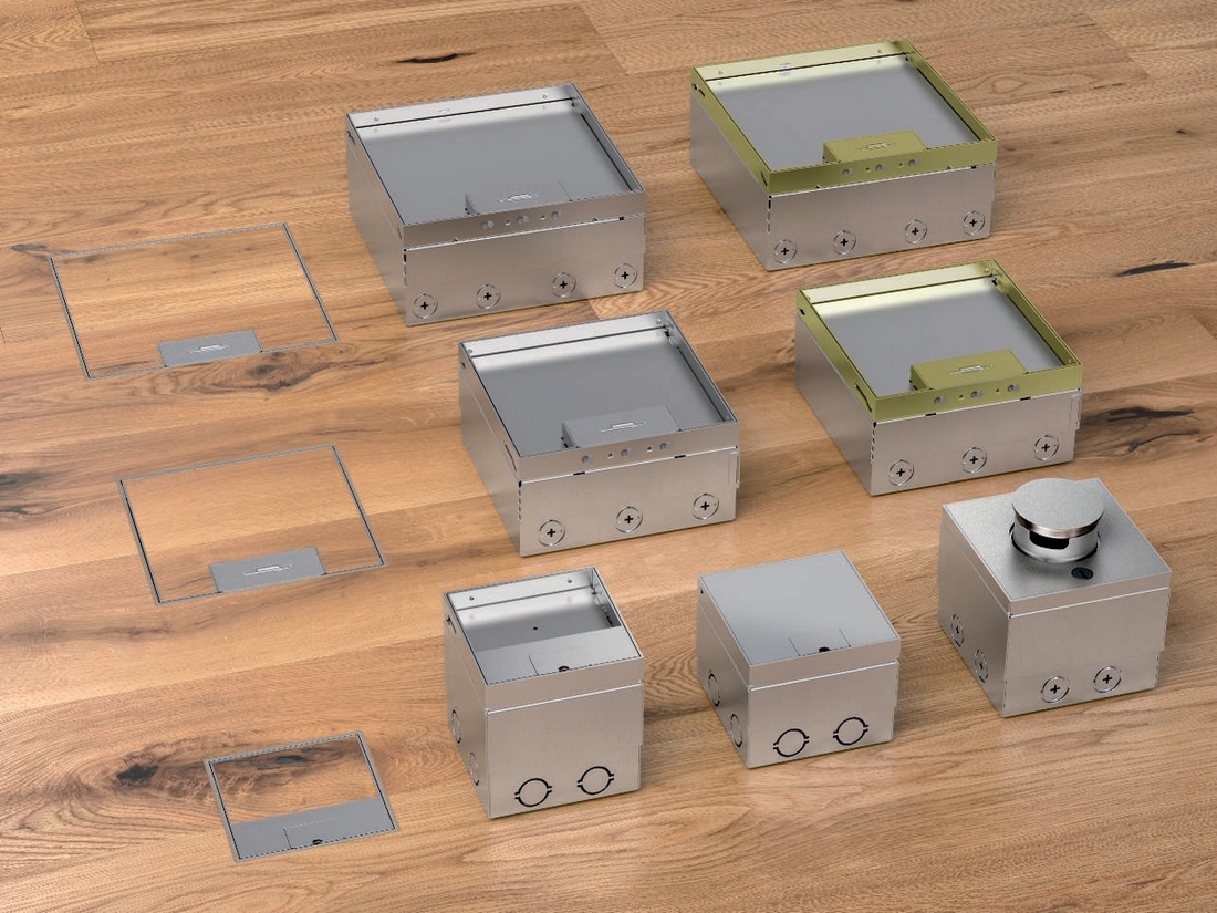 Inovovaná zásuvková krabica UDHome2 do podlahy od OBO Bettermann